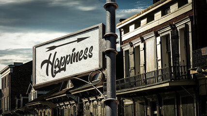 Obraz premium Street Sign to Happiness