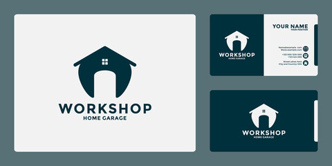 minimalist home workshop logo design