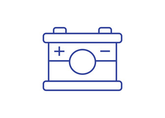 Car Battery Vector Illustration. Ellectric Power Cell Icon Template.