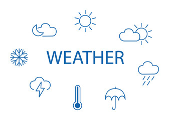 Weather Forecast Icons Template. Climate Concept Vector Illustration.