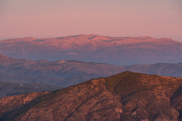 Naklejka premium sunset in the mountains of southern Spain