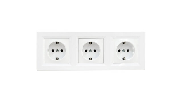 220 volt socket on white background