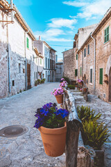 street in the old town of valdemossa mallorca
