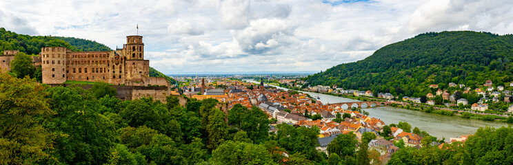 Fototapeta na wymiar Panorama of Heidelberg City Germany 