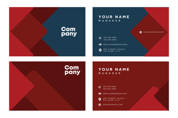 Red and Blue Modern and Elegant Business Card Design Template