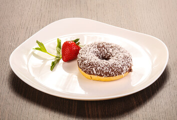 Glaze cundy donut with chocolate