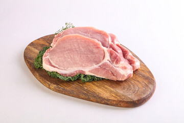 Raw pork loin for coocking