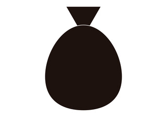Icono de bolsa negra en fondo blanco.