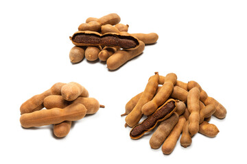 Sweet tamarind isolated on white background.