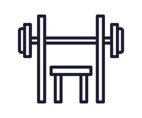 Bench press barbell vector icon