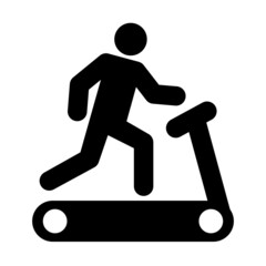 Treadmill running training vector icon
