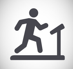 Treadmill training gym symbol vector icon