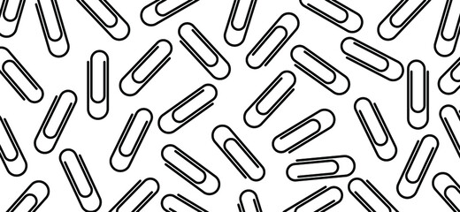 Fototapeta na wymiar Metal paper clips on transparent background. Cartoon drawing office paperclips.. Paper clip icon or pictogram. attached, attach document or file. Business concept banner.