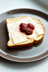 strawberry jam and toast
