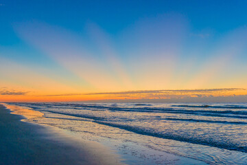Hilton Head Island, South Carolina, Sea Shore at sunrise - obrazy, fototapety, plakaty