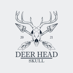 dear skull head vintage logo