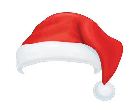Vector of red Santa Claus hat.