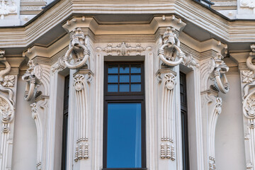 Obraz premium Fragment of Art Nouveau architecture style of Riga city
