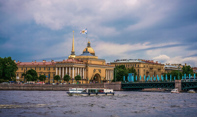 View from the Neva River to the Admiralty building