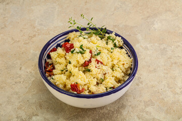 Vegetarian uisine - couscous with vegetables