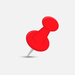Obraz premium Red pushpin flat.Vector illustration isolated on white background.