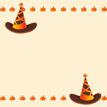 A bitmap image, a pattern of magic hats. Congratulations for Halloween. Suitable for postcards, prints, advertising, banners, backgrounds, greetings.