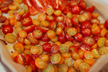 Assortment of sliced tomatoes