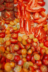 Assortment of heirloom, cherry and roma tomatoes