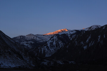 mountain peak in the morning(sunrise)