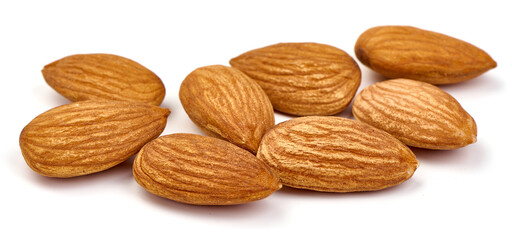 Almond. Almond nuts, close-up, isolated on a white background.