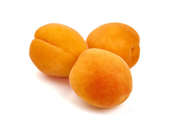 Fresh apricots, ripe nectarines, isolated on white background.