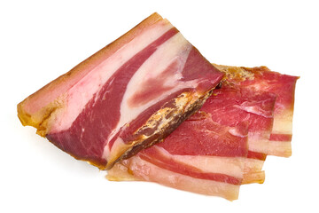 Jamon, jerked meat, isolated on white background.