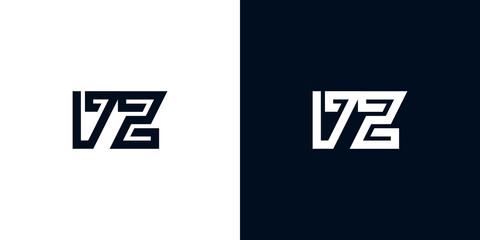 Minimal creative initial letters DZ logo.