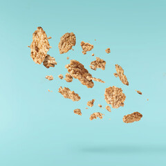 Falling in the air tasty cornflakes