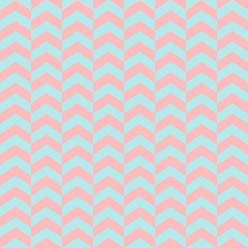 pastel light blue and pink chevron or herringbone seamless design for pattern and background