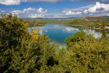 Lake in the mountains in autumn