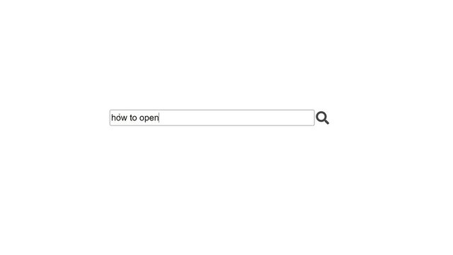 Search bar on a computer monitor with the question How to open a can. Searching for information on the Internet, close up.