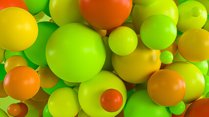 Bunte Kugeln und Ballons als abstrakte Textur