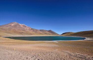 Fototapeta na wymiar Beautiful Lake Miscanti on the altiplano, Atacama Desert, Chile
