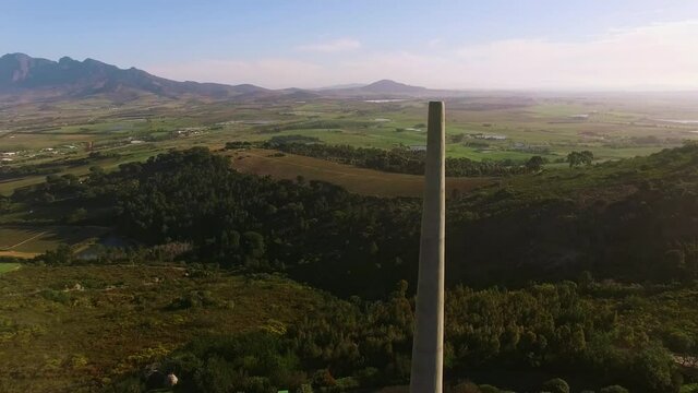 Aerial: Afrikaans Language Monument, Stellenbosch, South Africa