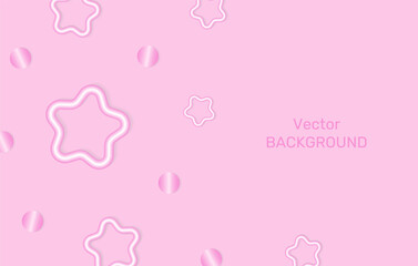 Holiday luxurious pink background with stars and spangles. Bright gradient design with copyspace. Vector illustration for banner, web, greeting card, postcard