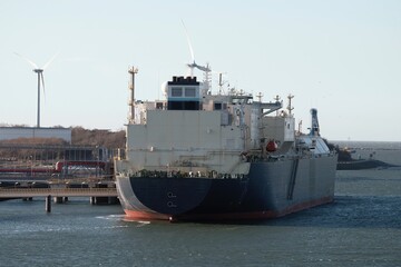 LNG tanker in the port of Rotterdam
