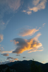 sunset in the mountains