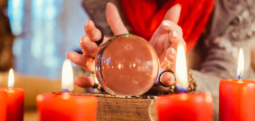 Soothsayer during a Seance or session with Crystal ball