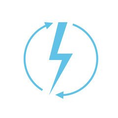 Renewable energy icon, graphic design template, lightning bolt, vector illustration
