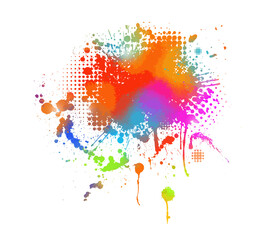 Abstract multicolored blot. Frame for text rainbow . Vector illustration