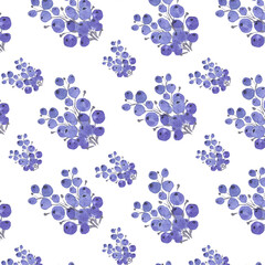 endless pattern of watercolor purple berries