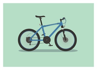 Tall seat mountain bike. Simple flat illustration