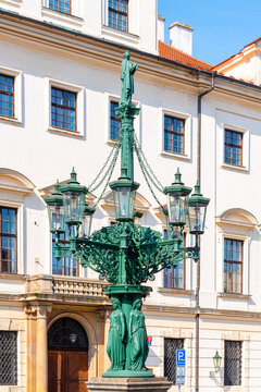 Historical lamp post in Hradcany, Prague, Czech Republic