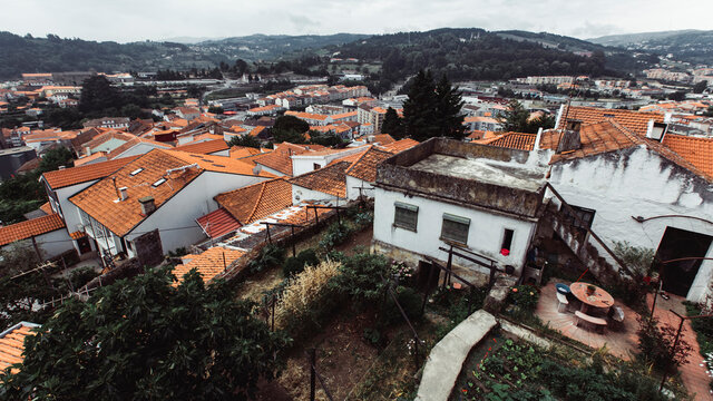 View of the roofs in Lamego city, nord Portugal.